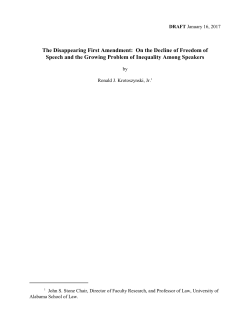 The Disappearing First Amendment: On the Decline of Freedom of