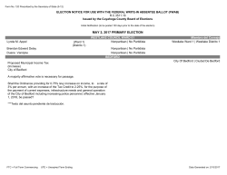 may 2, 2017 primary election - Cuyahoga County Board of Elections