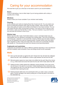 Caring for your accommodation