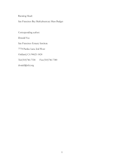 1 Running Head: San Francisco Bay Methylmercury Mass Budget
