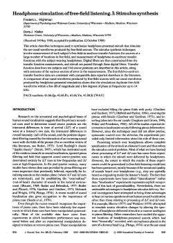 Headphone Simulation of Free-field Listening. I. Stimulus Synthesis