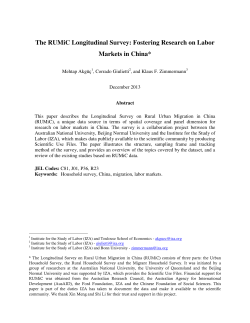 The RUMiC Longitudinal Survey: Fostering Research on Labor