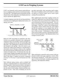 LVDT use in Weighing Systems