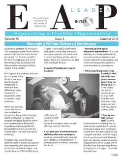 Managing Friction Between Employees