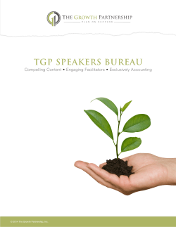 TGP Speakers Bureau Brochure