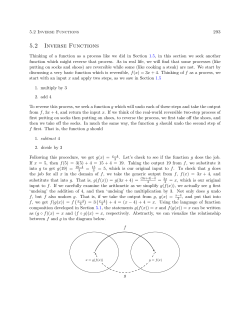 5.2 Inverse Functions