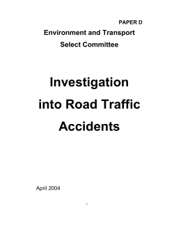 Investigation into Road Traffic Accidents