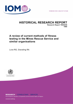 A review of current methods of fitness testing in the Mines Rescue