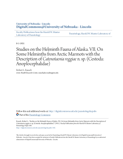 Studies on the Helminth Fauna of Alaska. VII. On Some Helminths