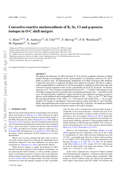 Convective-reactive nucleosynthesis of K, Sc, Cl and p