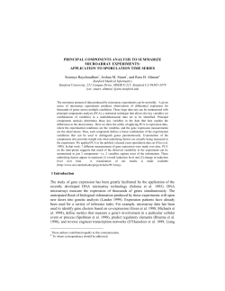 PRINCIPAL COMPONENTS ANALYSIS TO SUMMARIZE