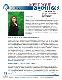 Lisha Burnett - Colorado Oil and Gas Association