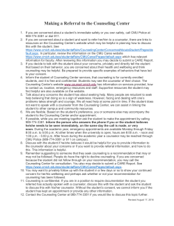 Making a Referral to the Counseling Center