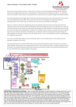 Letter to all parents &ndash; from Charles Levings