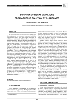 sorption of heavy metal ions from aqueous solution by glauconite