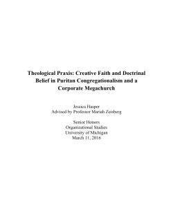 Theological Praxis: Creative Faith and Doctrinal Belief in Puritan