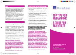 top tips for media work a guide for scientists
