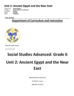 Social Studies Advanced: Grade 6 Unit 2: Ancient Egypt and the
