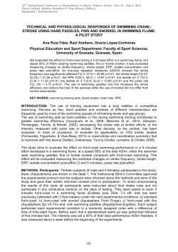 TECHNICAL AND PHYSIOLOGICAL RESPONSES OF SWIMMING