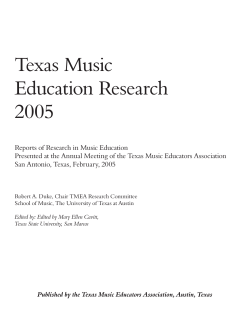 Texas Music Education Research 2005
