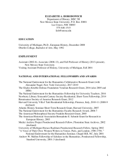 ELIZABETH A. HORODOWICH Department of History