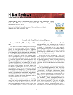 Doing the Right Thing: Ethics, Morality, and Diplomacy - H-Net