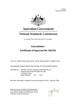 Schlumberger Neptune Model Type 4D Bulk LPG Flowmetering