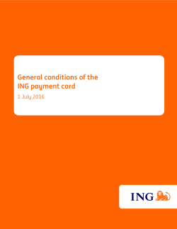 General conditions of the ING payment card