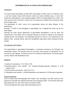determination of glycosylated haemoglobin