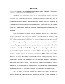 ABSTRACT HU, QIWEN. Genome-wide Search for Elements that