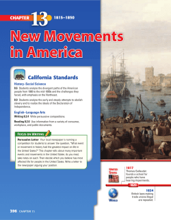 New Movements in America - Chino Valley Unified School District