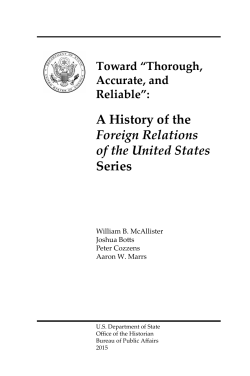 A History of the Foreign Relations of the United States Series