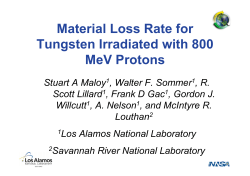 Material Loss Rate for Tungsten Irradiated with 800 MeV Protons