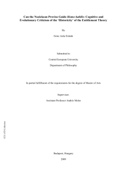Can the Nozickean Proviso Guide Homo habilis: Cognitive and