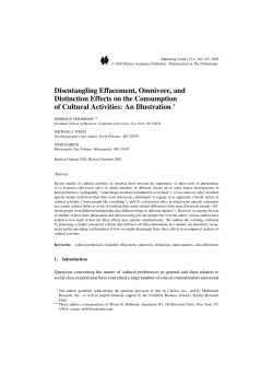 Disentangling Effacement, Omnivore, and Distinction Effects on the