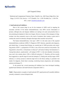 HIV Capsid Protein p24 Assembly Inhibitors