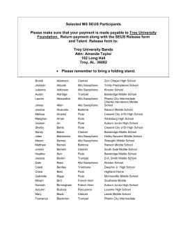 Selected MS SEUS Participants Please make sure that your