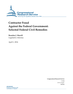 Contractor Fraud Against the Federal Government: Selected Federal