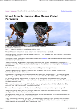 Mixed French Harvest Also Means Varied Forecasts
