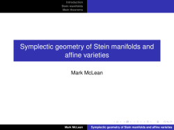 Symplectic geometry of Stein manifolds and affine varieties