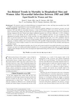 Sex-Related Trends in Mortality in Hospitalized Men