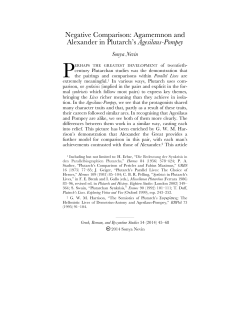 Agamemnon and Alexander - Greek, Roman, and Byzantine Studies