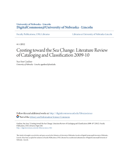 Cresting toward the Sea Change - DigitalCommons@University of