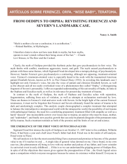 from oedipus to orpha: revisiting ferenczi and severn`s landmark case