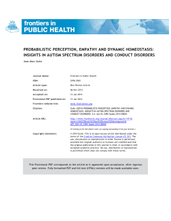 probabilistic perception, empathy and dynamic homeostasis