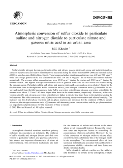 Atmospheric conversion of sulfur dioxide to particulate sulfate and