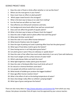 SCIENCE PROJECT IDEAS