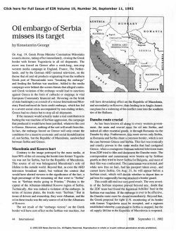 Oil Embargo of Serbia Misses Its Target