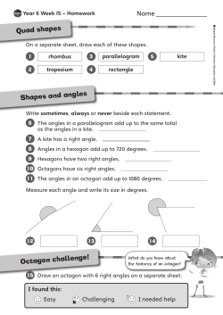 Quad shapes Shapes and angles Octagon challenge!