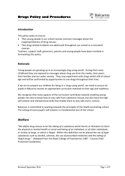 Balcarras School Drug Policy and Procedures